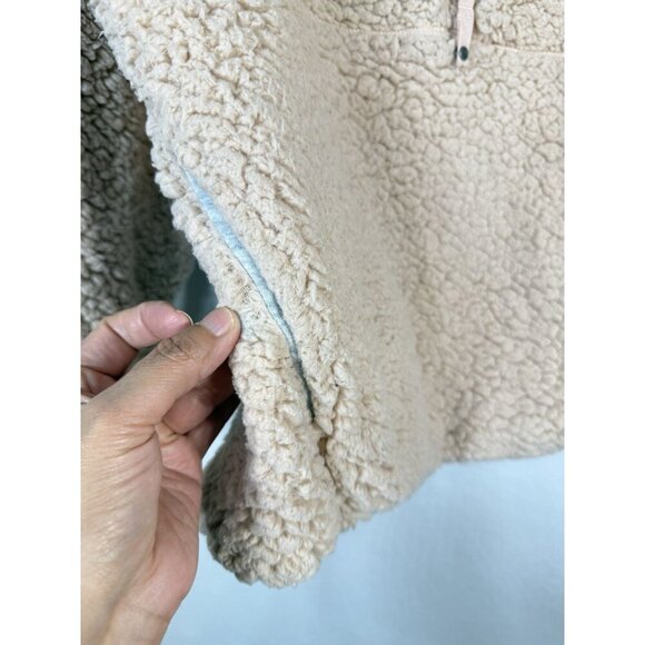 PrAna Women’s M Permafrost Outdoor Hooded Half Zip Sherpa Fleece Jacket Organic - Picture 15 of 15